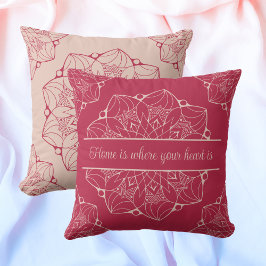 Cojín Decorativo Mandala paleta y viva magenta personalizada