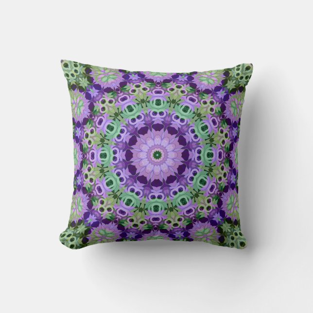 Cojín decorativo Mandala patrón redondo caleidosco (Anverso)