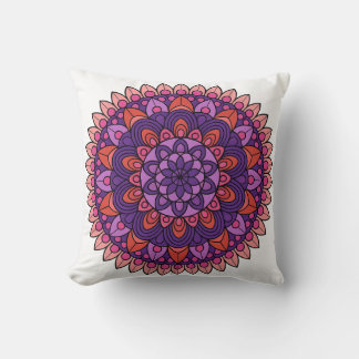 Cojín Decorativo Mandala púrpura y rosa