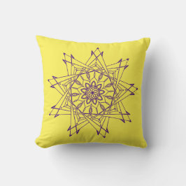 Cojín decorativo Mandala Royal Purple y Yellow Sha