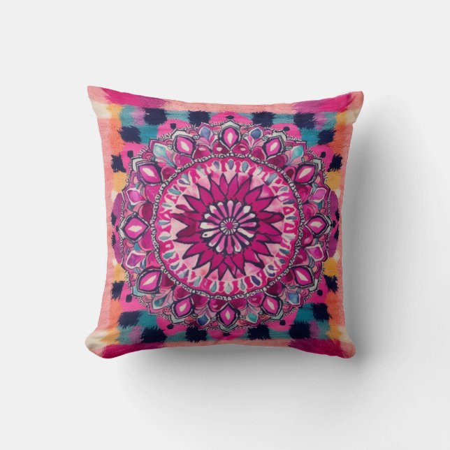 Cojín Decorativo Mandala Rug Pillow: Elegancia artesanal (Anverso)