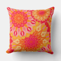 Mandalá superpuesto naranja rosa amarillo