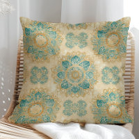 Mandalá Turquesa Boho y Beige Arena