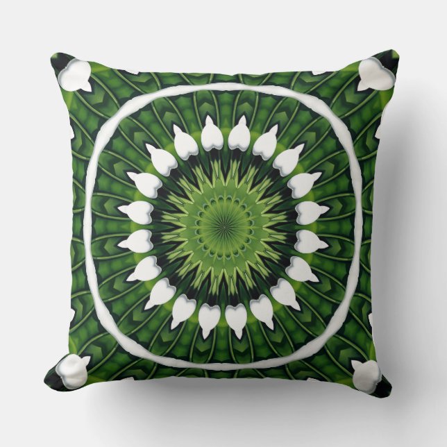 Cojín Decorativo Mandala Verde Tropical (Anverso)
