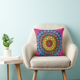 Cojín Decorativo Mandalá Vibrante