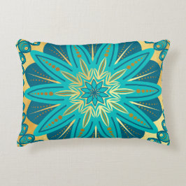 Cojín Decorativo Mandalala Flor de Oro Azul