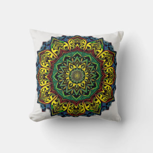 Cojín Decorativo Mandalas culturales con patrones geométricos
