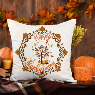 Cojín Decorativo Mandalas de Árbol de Otoño Follaje de Otoño y Día 