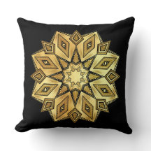 Mandalas de Estrella Dorada sobre Fondo Negro