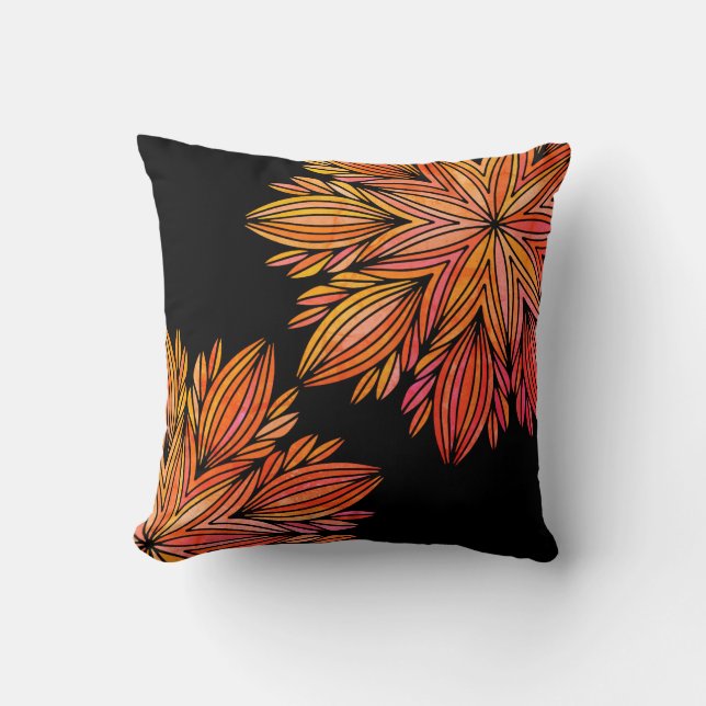 Cojín Decorativo Mandela Naranja Black Designer (Anverso)