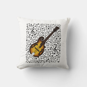Cojín Decorativo Mandolin Musical Notes Mandolinista Músico Folclór