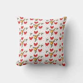 Cojín Decorativo Mandolin Red Bows Holly deja el patrón de Berries
