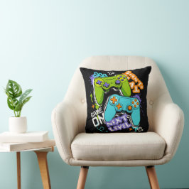 Cojín Decorativo Mandos de juego Graffiti  Gaming Nacido Para Jugar