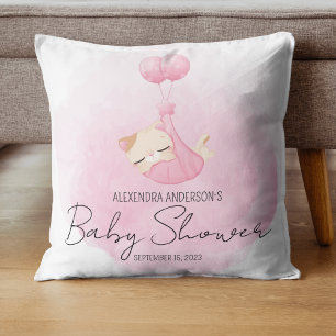 Cojín Decorativo Manejo de gato color agua rosada para niña Ducha