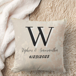 Cojín Decorativo Manejo del boda de boho personalizado monograma