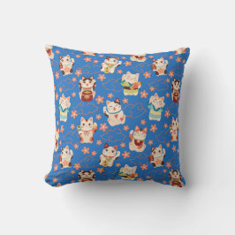 Cojín Decorativo Maneki Neko Lucky Cats Throw Pillow