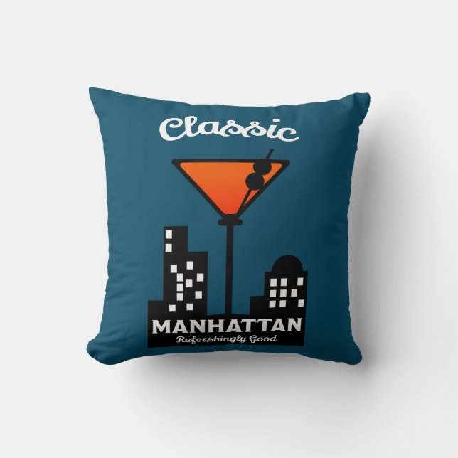 Cojín Decorativo Manhattan Cocktail Wall Art (Anverso)