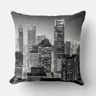 Cojín Decorativo Manhattan Under the Stars in Black and White
