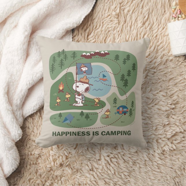 Cojín Decorativo Maní | Mapa del campamento Snoopy & Woodstock (Manta)