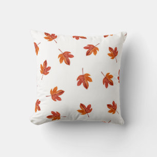 Cojín Decorativo Mano de acuarela de hojas de otoño dibujada