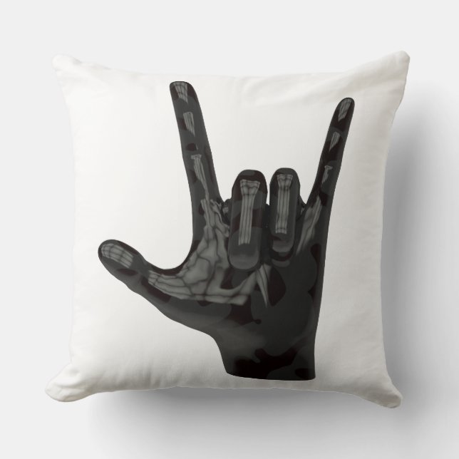 Cojín Decorativo mano de cuernos del diablo (Anverso)