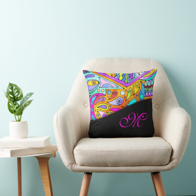 Cojín Decorativo Mano dibujada por EDDArt - Blah Blah 1 (Silla)