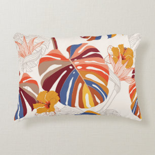 Cojín Decorativo Mano floral tropical brillante dibujada