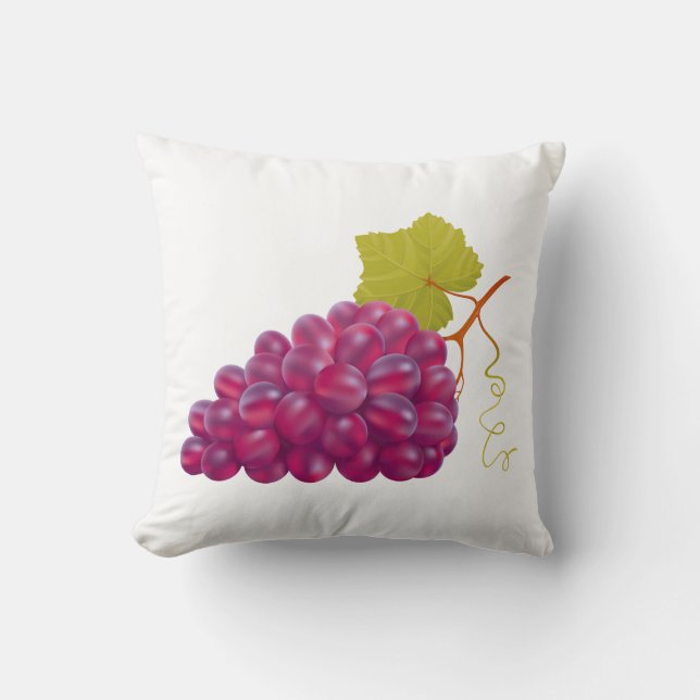 Cojín Decorativo Manojo delicioso de uvas rojas (Anverso)