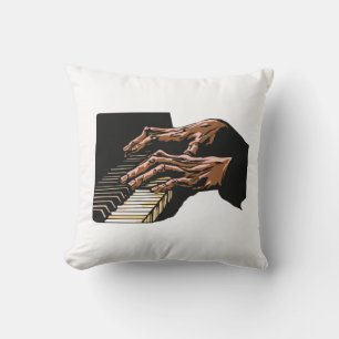 Cojín Decorativo Manos de Pianista Tocando el Piano –