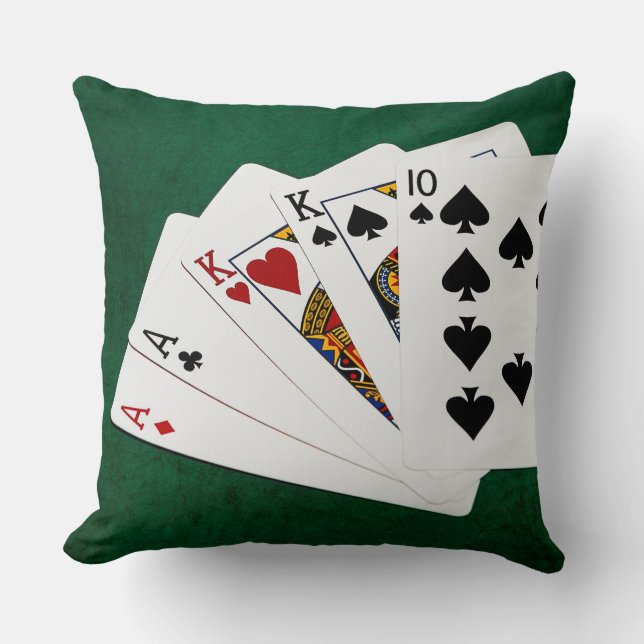 Cojín Decorativo Manos de póquer - Dos pares - As, Rey (Front)
