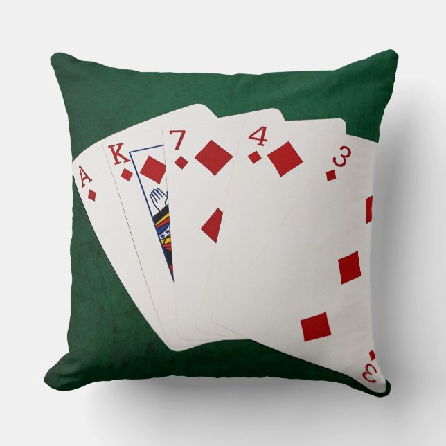 Cojín Decorativo Manos de póquer - Flush - Demanda de diamantes (Front)