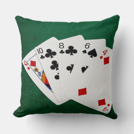 Cojín Decorativo Manos de póquer - Tarjeta alta - Reina