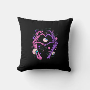 Cojín Decorativo Manos del esqueleto del corazón - Gótico Pastel de