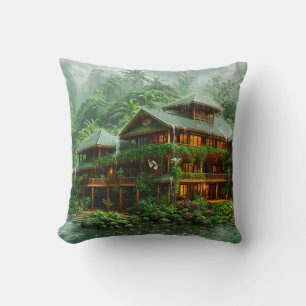 Cojín Decorativo Mansión de la Selva Tropical