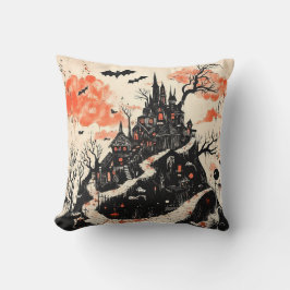 Cojín Decorativo Mansión gótica Halloween Estética oscura