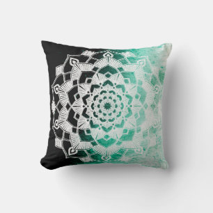 Cojín Decorativo Manta abstracta de mandala verde