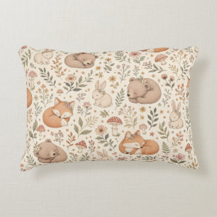 Cojín Decorativo Manta con patrón boho de lindos animales del bosqu