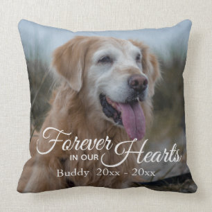 Cojín Decorativo Manta conmemorativa de foto de mascota para siempr