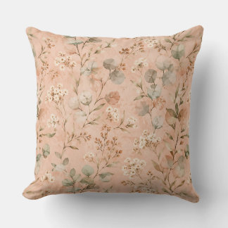 Cojín Decorativo Manta de bebé floral vintage mostaza con vid botán