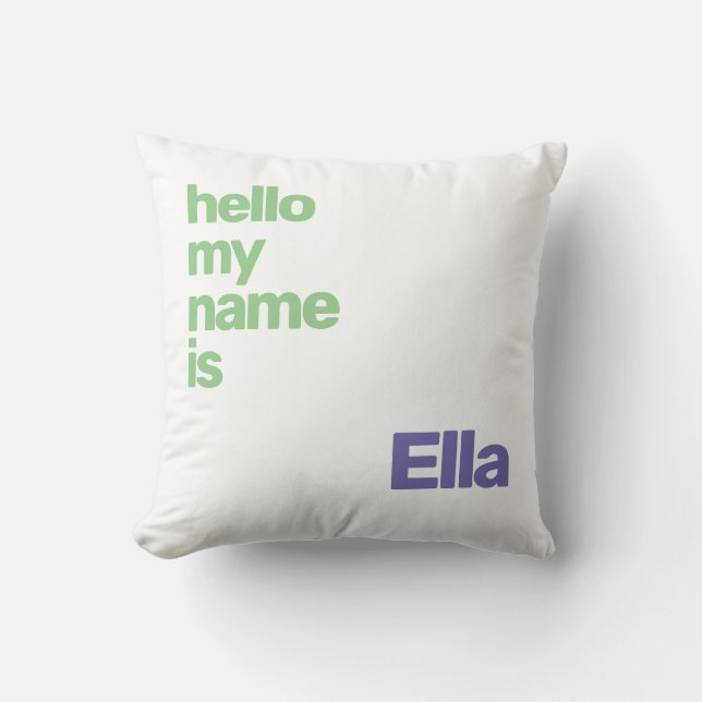 Cojín Decorativo manta de bebé unisex mínimo simple morado blanco (Anverso)