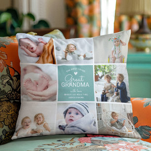 Cojín Decorativo Manta de colage de fotos de la BISABUELA 'la más q