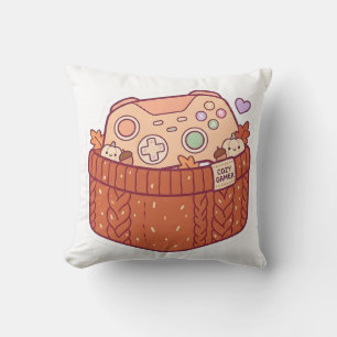 Cojín Decorativo Manta de controladora de juegos Pastel Kawaii Cozy