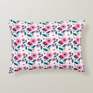 Cojín Decorativo Manta de diseño botánico floral de pájaro rosa cap
