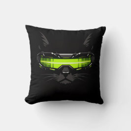 Cojín Decorativo Manta de habitación de juego Cyberpunk Stealth Cat