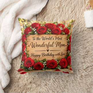 Cojín Decorativo Manta de lanzamiento de rosas rojas Wonderful Mom