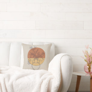 Cojín Decorativo Manta de lino con ánfora de terracota mediterránea