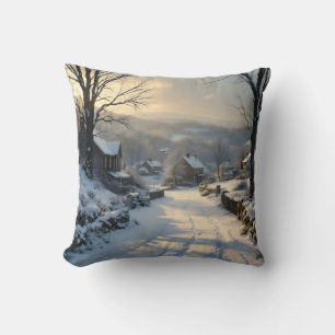 Cojín Decorativo Manta de paisaje invernal – Quietud después de la