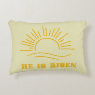 Cojín Decorativo Manta de Pascua Cristiana Amanecer Dorado Él Ha Re