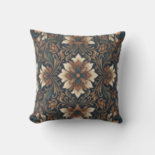 Cojín Decorativo Manta de patrón de medallón floral damasco boho vi