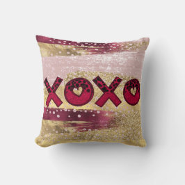 Cojín Decorativo Manta de San Valentín Glam Glitter Gold Red Luxe X